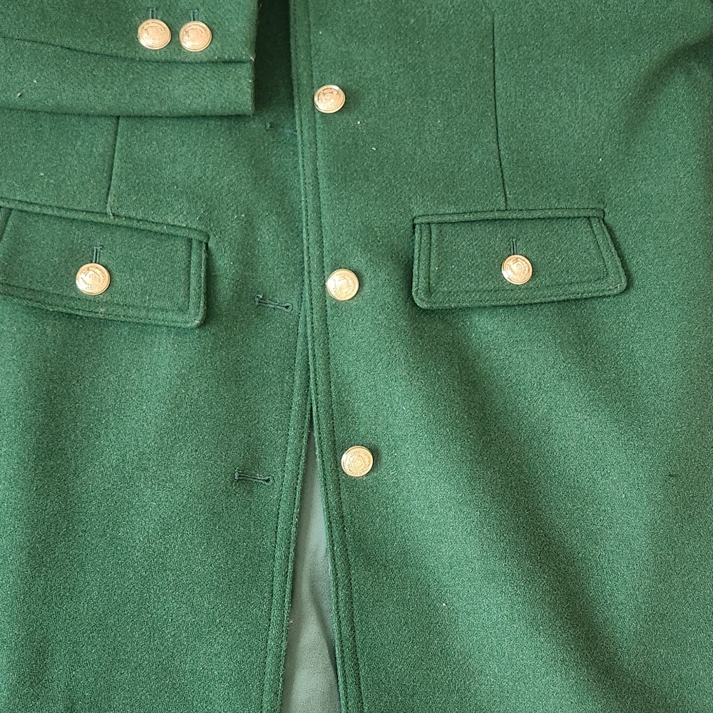 Ricki's Forest Green Trench Coat with Gold Buttons